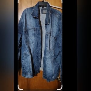 Vintage 2000s Marithe Francois Girbaud X Front Blue Denim Jean Jacket 3XL